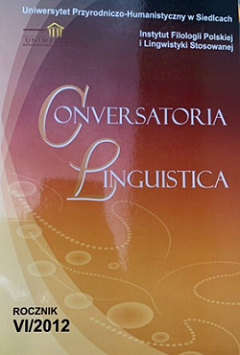 okładka – Conversatoria Linguistica VI/2012