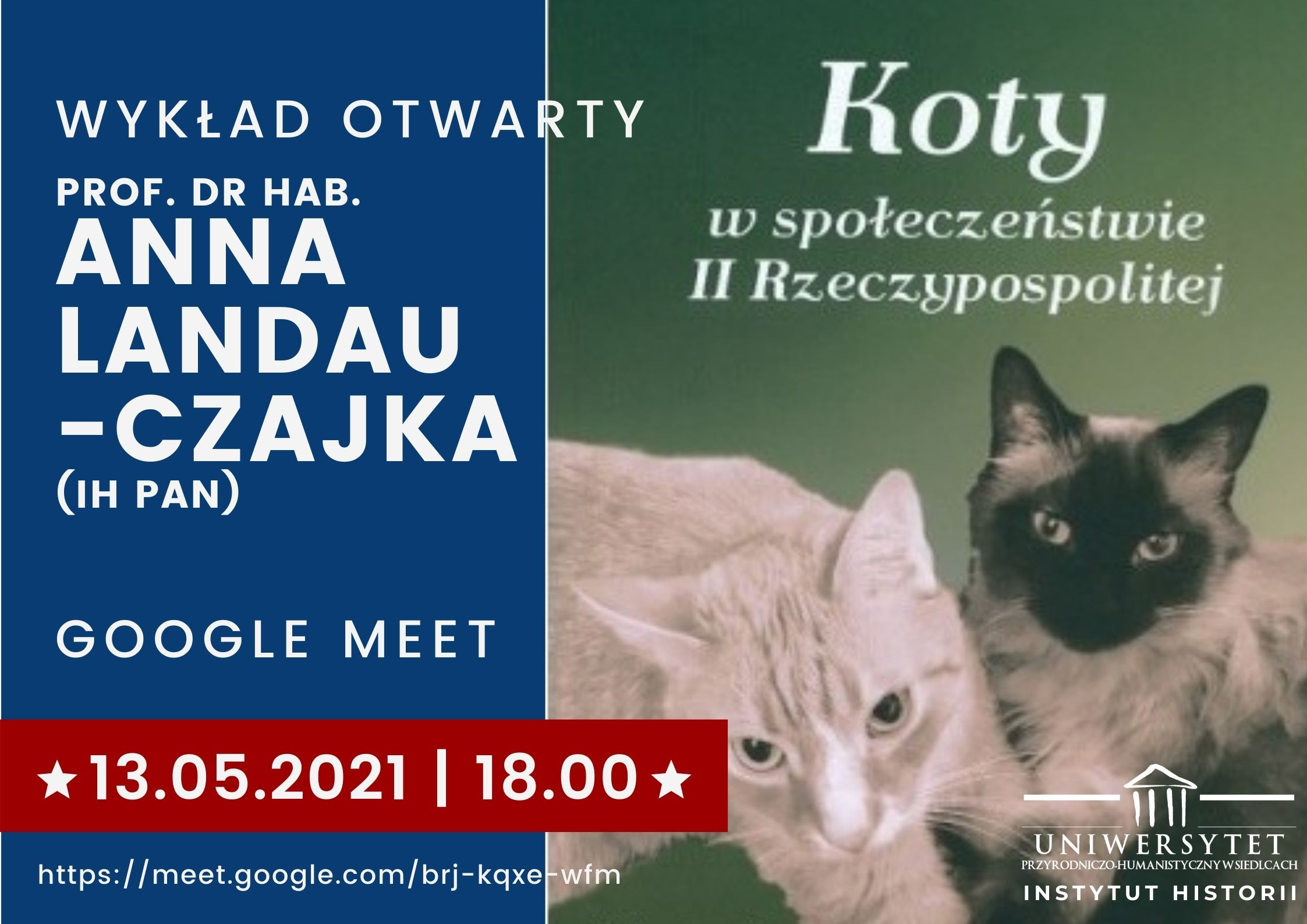 Wykład otwarty nt. Koty w społeczeństwie II Rzeczypospolitej – plakat