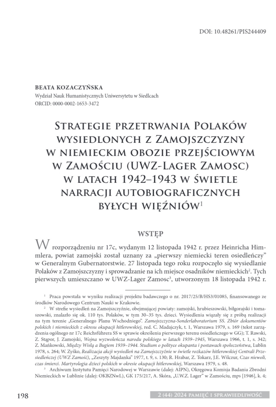 Artykuł dr Beaty Kozaczyńskiej w wysoko punktowanym czasopiśmie” – strona artykułu